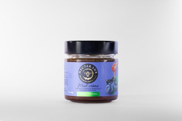 NL-132 Miel Crémeux Artisanal aux Myrtilles & Cassis Lyophilisés 300g - Recette Artisanale Unique aux Fruits Rouges, Riche en Antioxydants