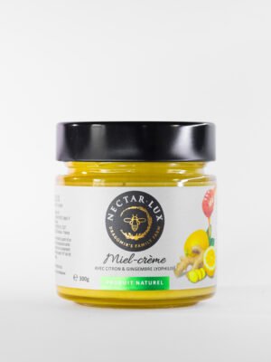Miel Crémeux Artisanal Citron & Gingembre 300g - Recette Tonique Artisanale, Miel des Fleurs Naturel | Lauréat Saveurs & Plaisirs Gourmands 2025