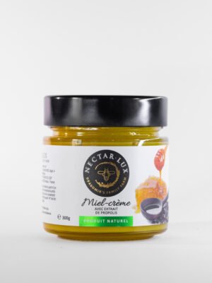 Miel Crémeux Artisanal à l'Extrait de Propolis 300g - Bienfaits de la Propolis, Recette Artisanale Naturelle