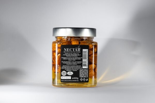 NL-2 Miel D'Acacia Artisanal aux Amandes Entières 400g - Création Croquante et Gourmande, Traçabilité Garantie