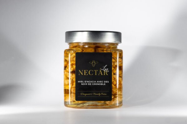 NL-41 Miel d'Acacia Artisanal aux Noix de Grenoble 400g - Douceur et Croquant, 100% Naturel