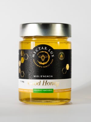 Miel d'Acacia Artisanal 450g - Miel Monofloral Doux et Clair, Non Chauffé, Sans Additif - Récolte Artisanale