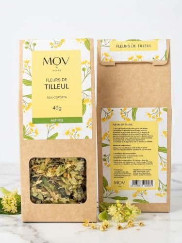 mov herbs fleurs de tilleul séchées 40g | tisane naturelle vrac supérieur (tilia cordata)
